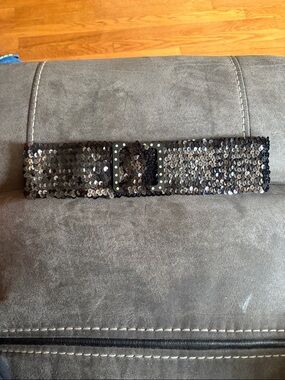 🔥5 FOR $25🔥 Sequined Stretch Waist Belt with Rhinestone Buckle